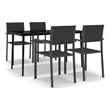 vidaXL Powder-Coated Steel Garden Dining Set in Black