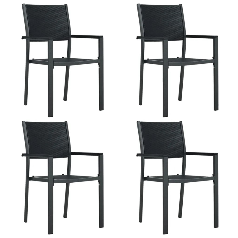 vidaXL Powder-Coated Steel Garden Dining Set in Black