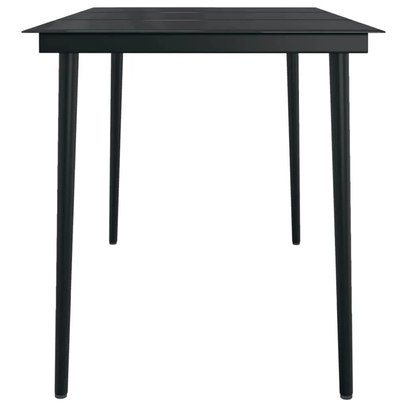 vidaXL Powder-Coated Steel Garden Dining Set in Black