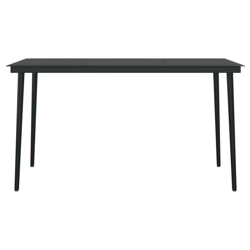 vidaXL Powder-Coated Steel Garden Dining Set in Black
