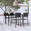 vidaXL Powder-Coated Steel Garden Dining Set in Black