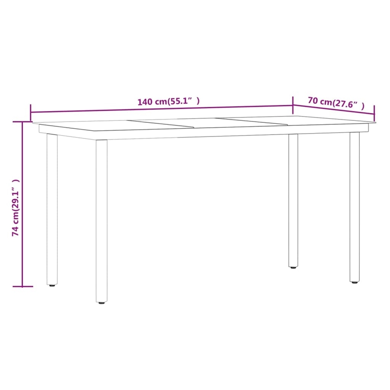 vidaXL Garden Dining Set in Gray and Black