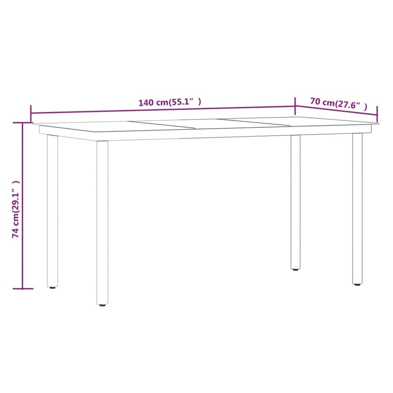 vidaXL Garden Dining Set in Gray and Black