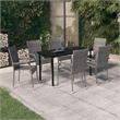 vidaXL Garden Dining Set in Gray and Black