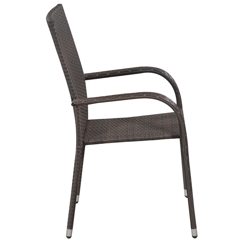 vidaXL Garden Dining Set in Brown and Black