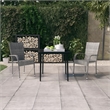 vidaXL PE Rattan Medium Durable Garden Dining Set in Gray and Black