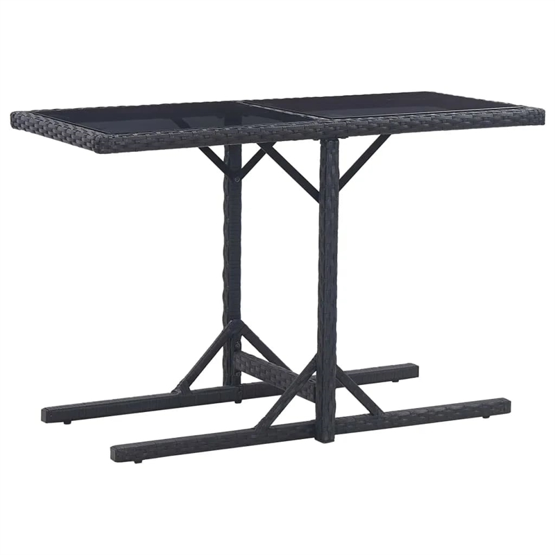 vidaXL Garden Dining Set in Black/Cream White Cushion