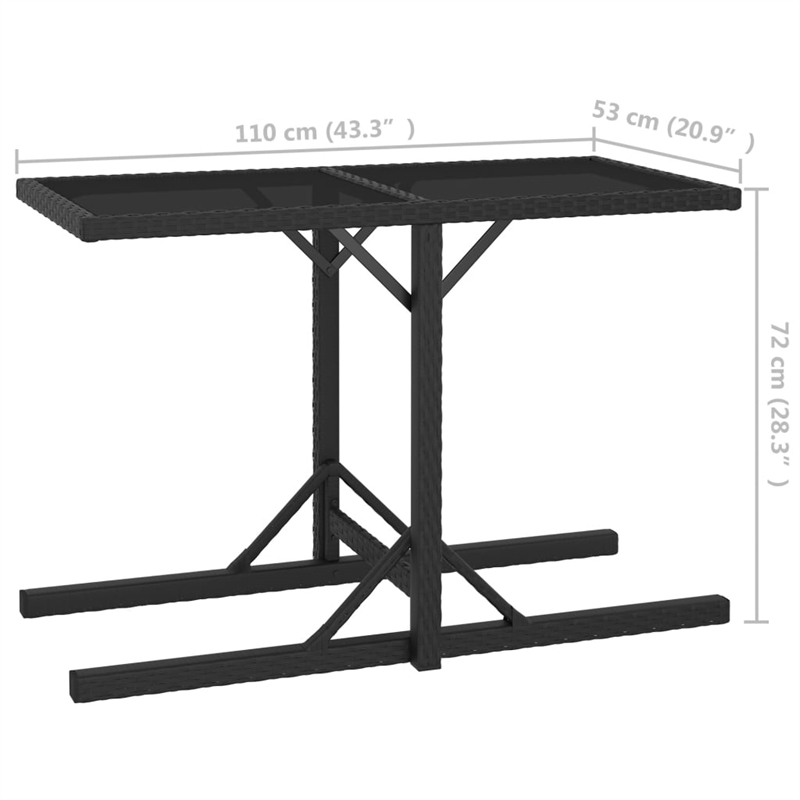 vidaXL Garden Dining Set in Black/Cream White Cushion