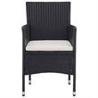 vidaXL Garden Dining Set in Black/Cream White Cushion