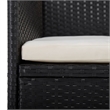 vidaXL Garden Dining Set in Black/Cream White Cushion