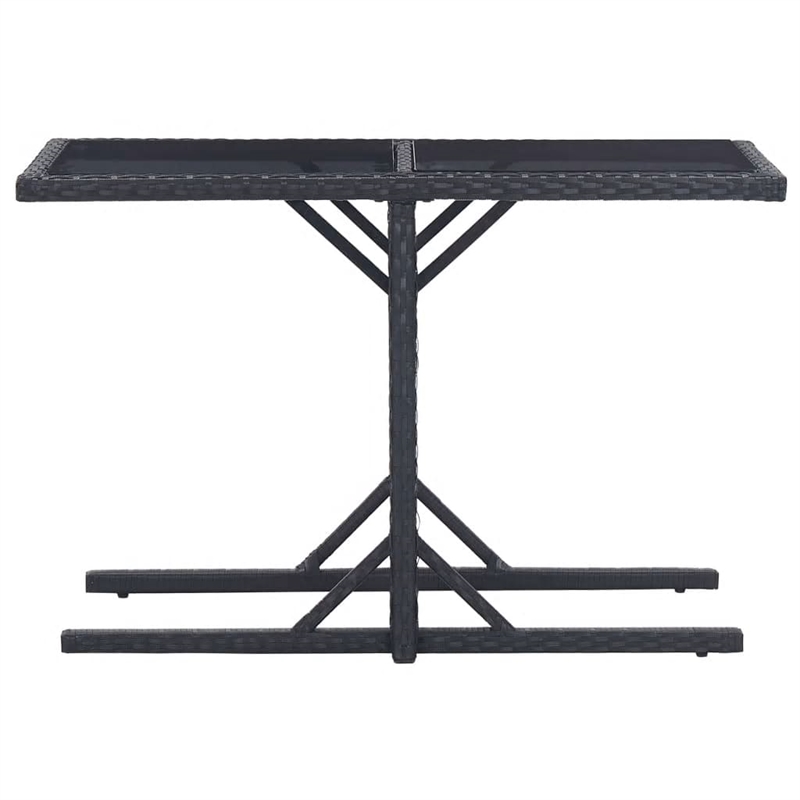 vidaXL Garden Dining Set in Black/Cream White Cushion