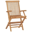 vidaXL Smooth-Sanded Teak Hardwood Outdoor Dining Set Natural/Brown