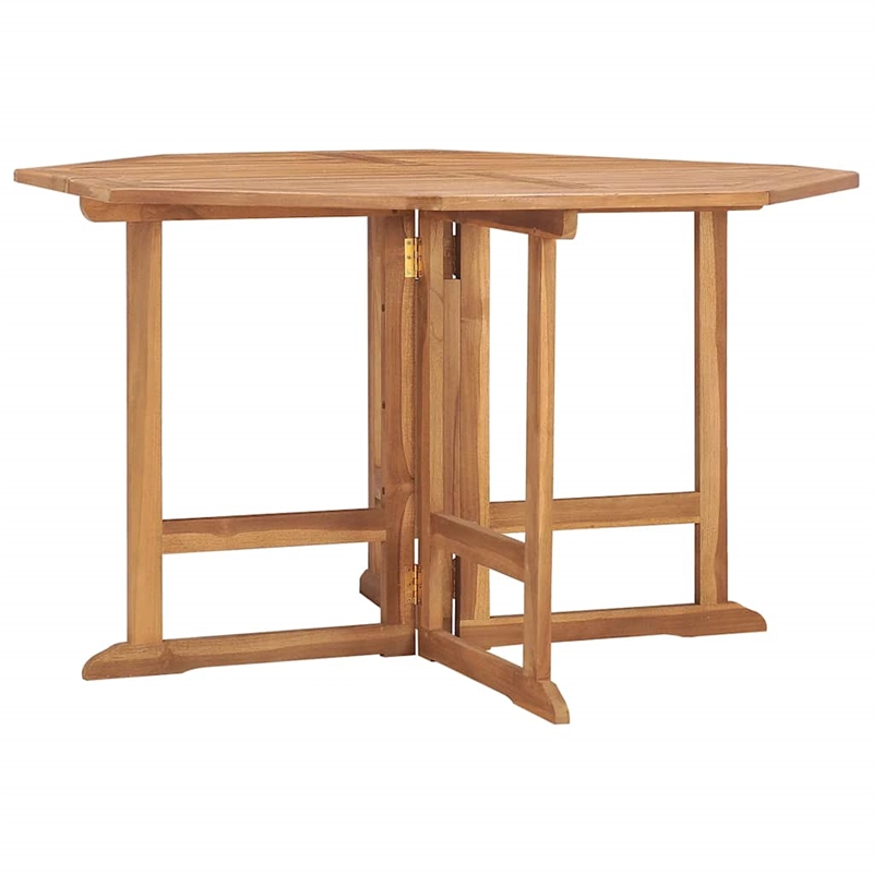 vidaXL Solid Teak Wood Compact Foldable Outdoor Dining Set in Brown