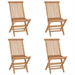 vidaXL Solid Teak Wood Compact Foldable Outdoor Dining Set in Brown