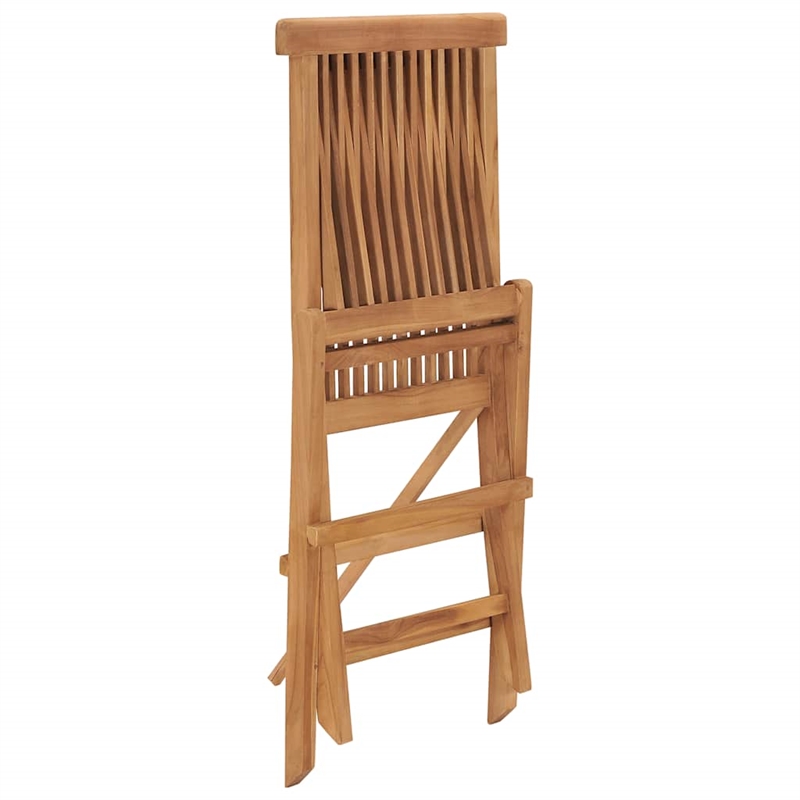 vidaXL Solid Teak Wood Compact Foldable Outdoor Dining Set in Brown