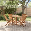 vidaXL Solid Teak Wood Compact Foldable Outdoor Dining Set in Brown