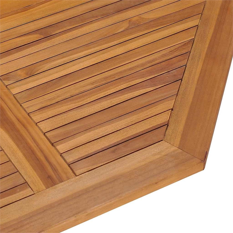 vidaXL Sanded Teak Hardwood Medium Outdoor Dining Set Natural/Brown