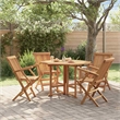 vidaXL Sanded Teak Hardwood Medium Outdoor Dining Set Natural/Brown
