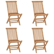 vidaXL Solid Teak Wood Medium Foldable Outdoor Dining Set Natural/Brown