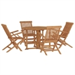 vidaXL Solid Teak Wood Medium Foldable Outdoor Dining Set Natural/Brown