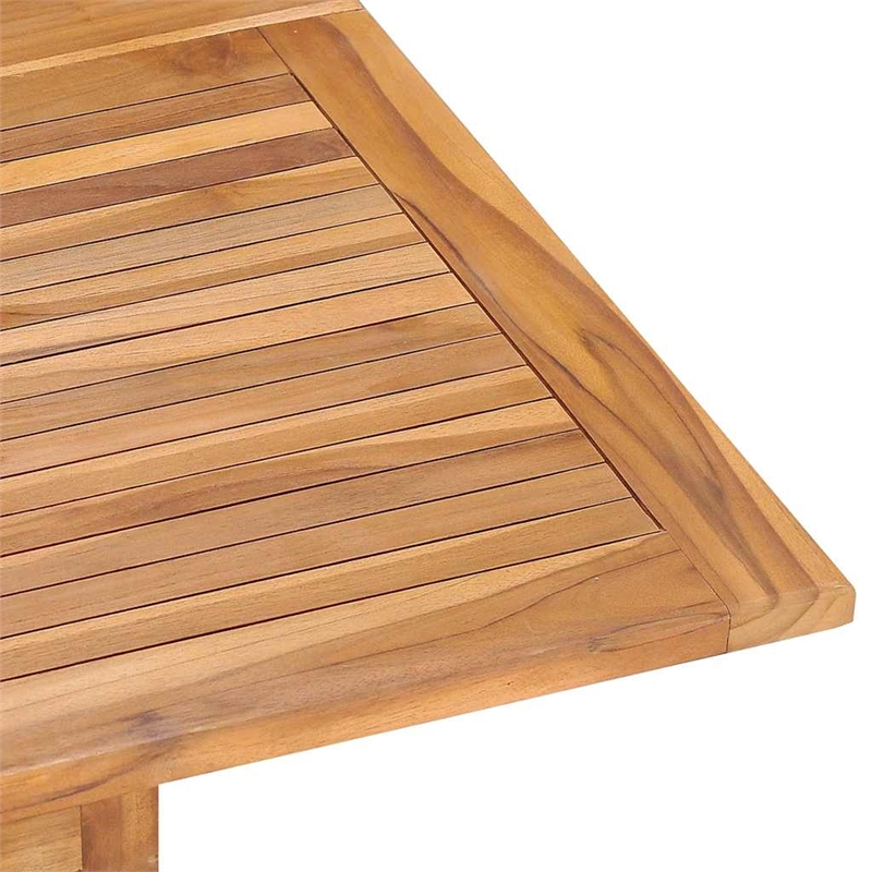 vidaXL Solid Teak Wood Medium Foldable Outdoor Dining Set Natural/Brown