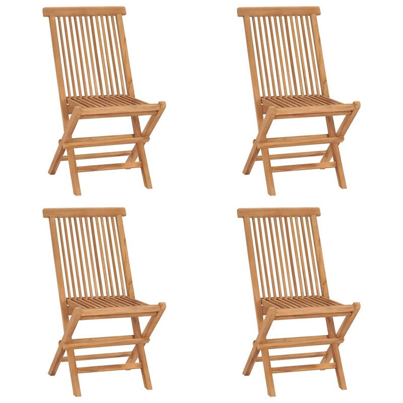 vidaXL Solid Teak Wood Medium Foldable Outdoor Dining Set Natural/Brown