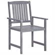 vidaXL Solid Acacia Wood Seven Piece Set Durable Garden Dining Set in Gray