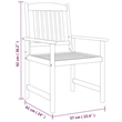 vidaXL Solid Acacia Wood Seven Piece Set Durable Garden Dining Set in Gray