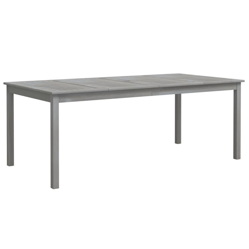 vidaXL Solid Acacia Wood Seven Piece Set Durable Garden Dining Set in Gray
