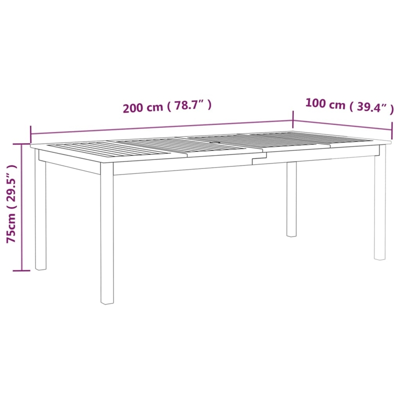 vidaXL Solid Acacia Wood Seven Piece Set Durable Garden Dining Set in Gray