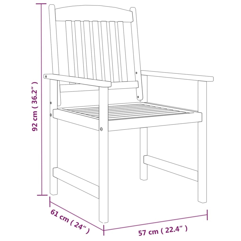 vidaXL Solid Acacia Wood Garden Dining Set in Gray