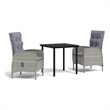 vidaXL Garden Dining Set in Gray and Black