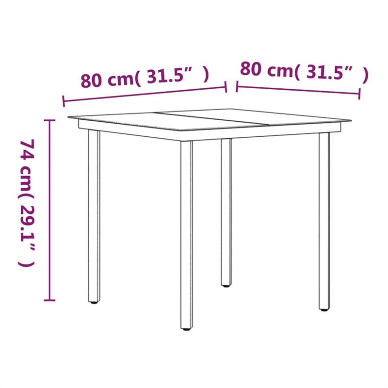 vidaXL Garden Dining Set in Gray and Black