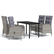 vidaXL Garden Dining Set in Gray and Black