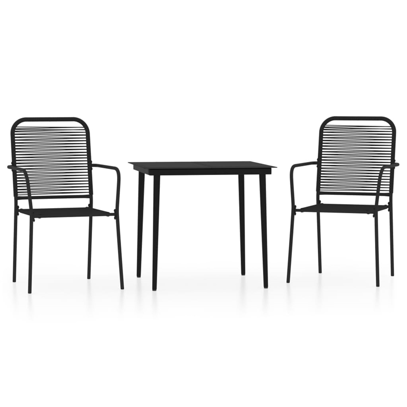 vidaXL Steel Medium Durable Garden Dining Set in Black