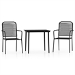 vidaXL Steel Medium Durable Garden Dining Set in Black