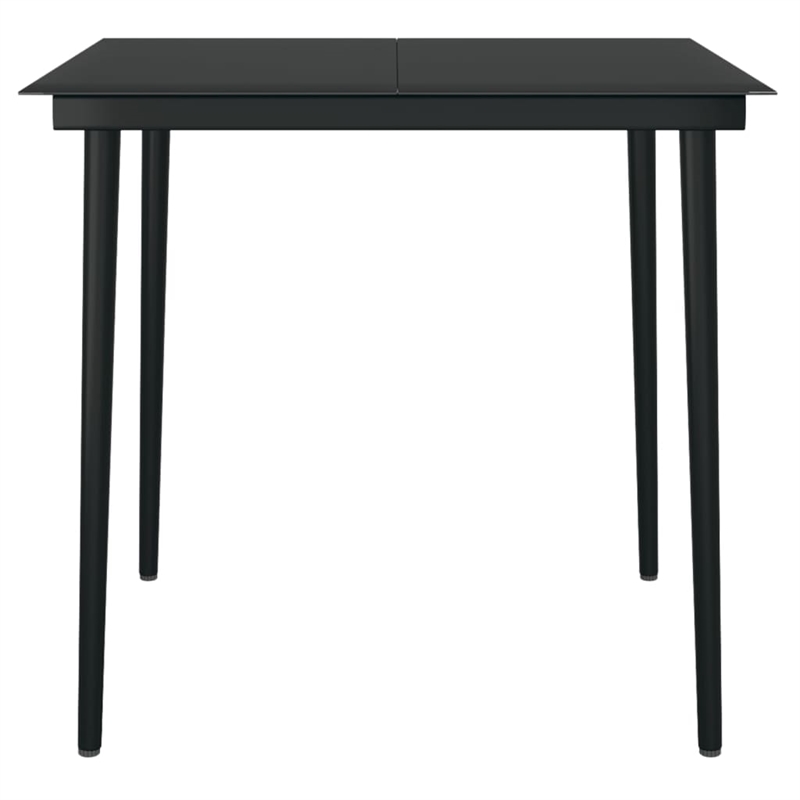 vidaXL Steel Medium Durable Garden Dining Set in Black