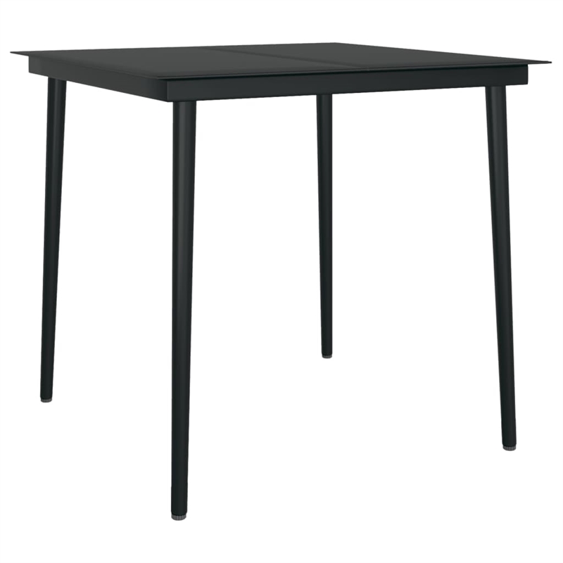 vidaXL Steel Medium Durable Garden Dining Set in Black