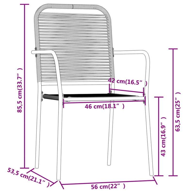 vidaXL Steel Medium Durable Garden Dining Set in Black