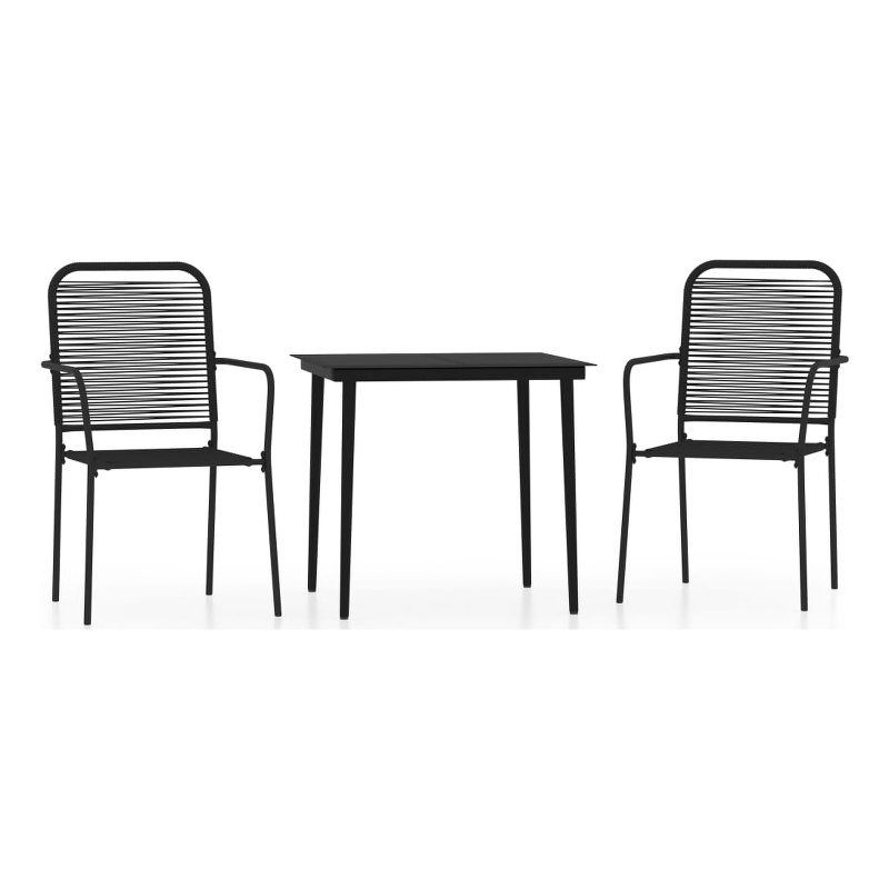 vidaXL Steel Medium Durable Garden Dining Set in Black