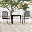 vidaXL Steel Medium Durable Garden Dining Set in Black