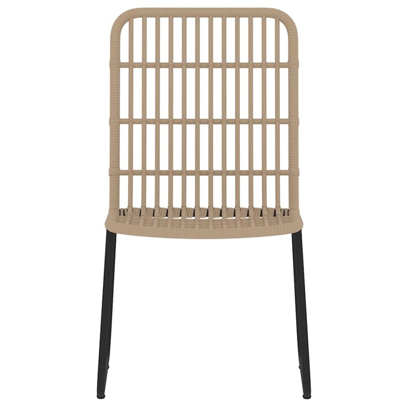 vidaXL Medium Stackable Dining Set in Oak/Black PE Rattan