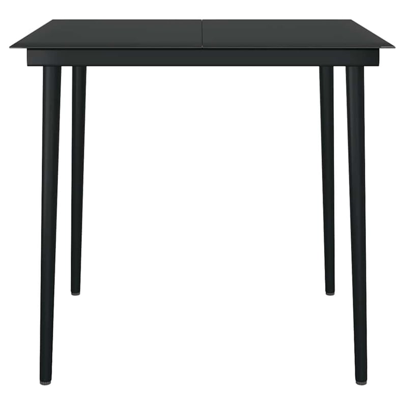 vidaXL Medium Stackable Dining Set in Oak/Black PE Rattan