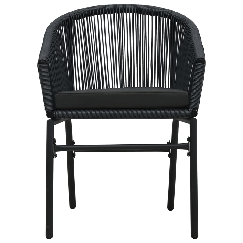 vidaXL Powder-Coated Steel Garden Dining Set in Black