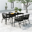 vidaXL Powder-Coated Steel Garden Dining Set in Black