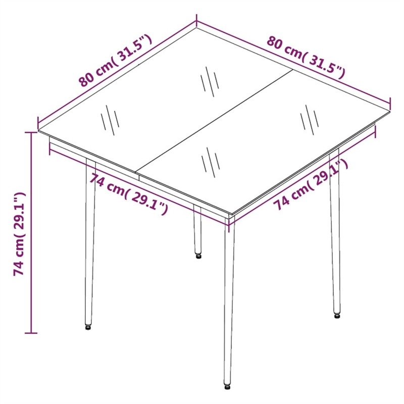 vidaXL Garden Dining Set in Black/Brown/Cream White