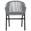 vidaXL Garden Dining Set Table in Black/Chairs in Gray