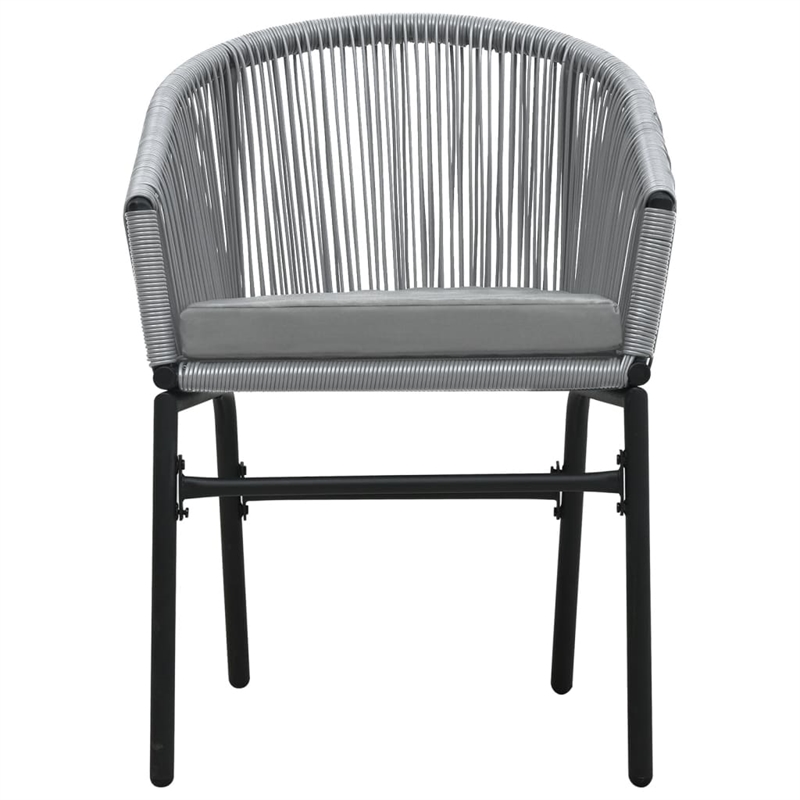 vidaXL Garden Dining Set Table in Black/Chairs in Gray