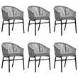vidaXL Powder-Coated Steel Garden Dining Set in Black