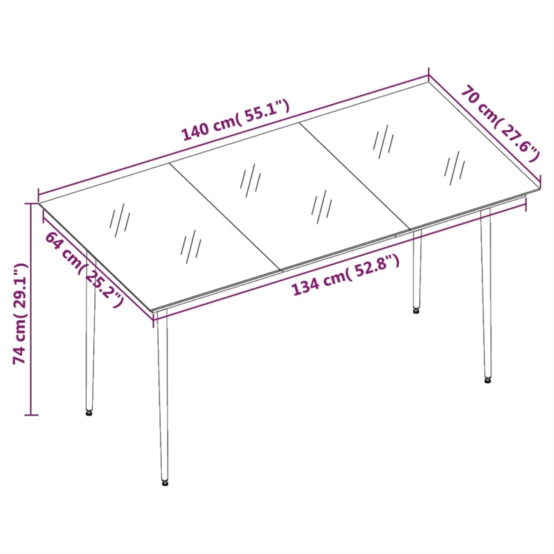 vidaXL Powder-Coated Steel Garden Dining Set in Black